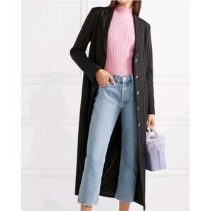 Staud Beatrice Rainbow Striped Long Jacket Blazer Dark Academia Corporate Chic 0